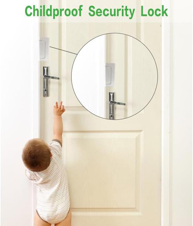 Door Reinforcement Lock with Screws, Add Extra Home Security Door Latch Safety Childproof Door Lock for Inward Swing Door Night Lock Withstand 800 Lbs (2 Pack)