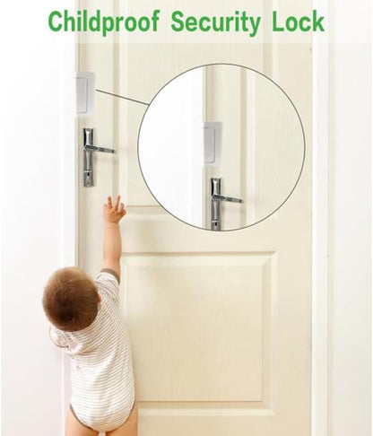 Door Reinforcement Lock with Screws, Add Extra Home Security Door Latch Safety Childproof Door Lock for Inward Swing Door Night Lock Withstand 800 Lbs (4 Pack)