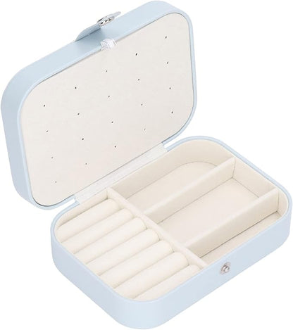Jewelry Travel Case, Large Capacity Leather Jewelry Box, Multifunctional Travel Jewelry Organizer with 5 Necklace Hooks, 20 Earring Slots, 12 Ring Grooves, for Earrings Rings Brace