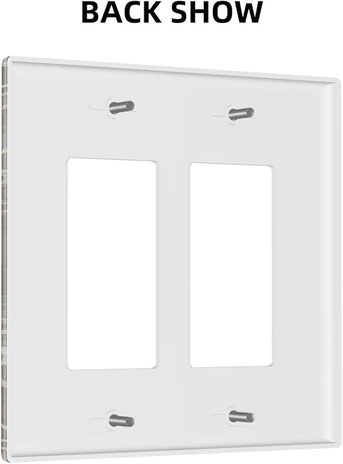 Decorative Outlet Covers Brown Vintage Abstract Floral 2 Gang Wall Plate Double Rocker Two Switch Wall Cover Plate Jumbo Dual GFCI Faceplate for Country Bedroom Home Decor