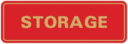 Standard STORAGE Door/Wall Sign - Red/Gold - Medium (1 Pack)