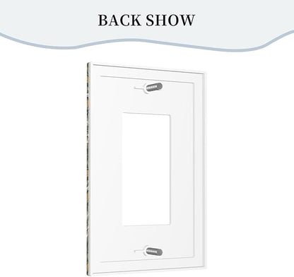 Decorative Outlet Covers Rustic Green Leaf White Daisy Yellow Floral 1 Gang Rocker Light Switch Cover Plate Single Decora Light Switch Covers Wall Plate Faceplate for Bedroom Home Decor