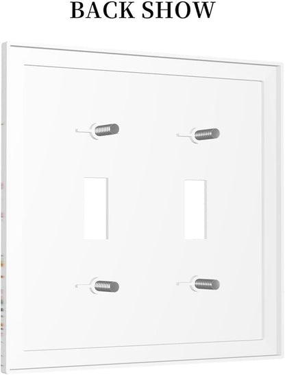 Decorative Switch Plates Watercolor Floral Butterfly Colorful Wildflower 2 Gang Double Toggle Outlet Light Switch Cover Wall Plate Electrical Faceplate For Bed Room Living Room Decor
