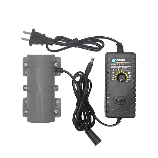24V Vibration Motor, with 110V Adjustable Speed Power Adapter, 3800RPM, Rotary Speed for Massage Bed Vibration Alert Chair, Shaker Motor