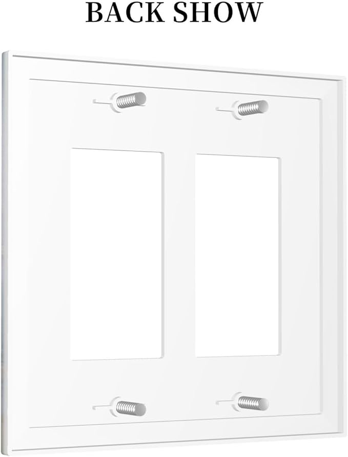 Decorative Outlet Covers Colored Art Marble Golden Line 2 Gang Double Gfci Rocker Electrical Wall Panels Light Switch Cover Plate For Bathroom Kitchen Decor