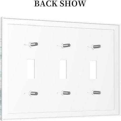 Decorative Switch Plates Ocean Coral Seahorse Seashell Starfish 3 Gang Wall Plate Triple Toggle Light Switch Cover Faceplate Electrical Wall Panels For Bathroom Home Decor