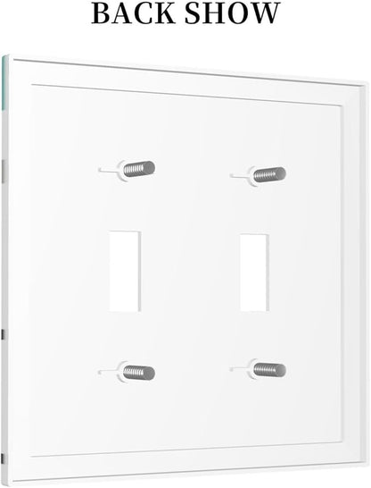 Geometric Turquoise Black Gray Modern Abstract Boho Decorative Switch Plates 2 Gang Double Toggle Outlet Light Switch Cover Wall Plate Electrical Faceplate for Office Nursery Decor