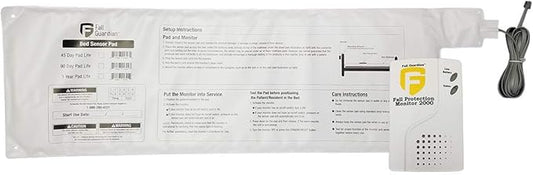 Fall Guardian Protection Monitor 2000 with 1 Year Bed Pad, White