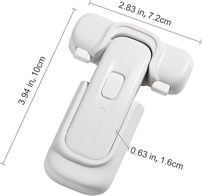CLYMENE Child Proof Fridge Lock, Auto-Locking Refrigerator Door Latch with One-Hand Operation | No Keys or Straps | Keeps Freezer Secure from Kids & Pets – White
