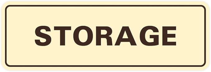 Standard STORAGE Door/Wall Sign - Ivory/Dark Brown - Large (1 Pack)