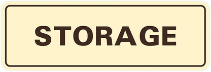 Standard STORAGE Door/Wall Sign - Ivory/Dark Brown - Large (1 Pack)