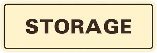 Standard STORAGE Door/Wall Sign - Ivory/Dark Brown - Large (1 Pack)