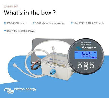 Victron Energy BMV-710H Smart Battery Monitor with Shunt - 60-385 VDC - Display and Bluetooth - Grey