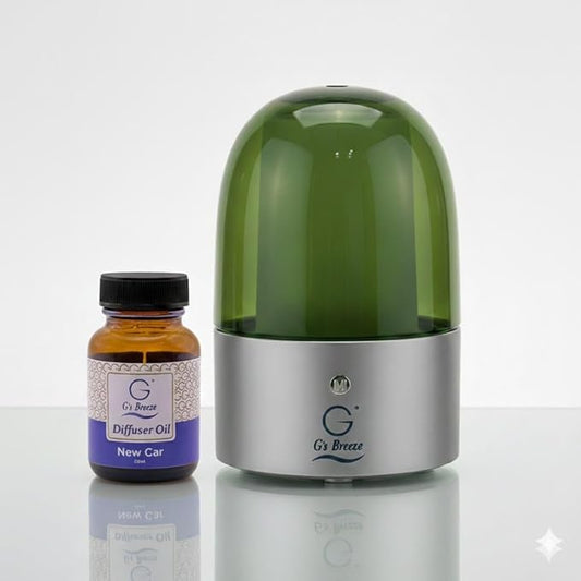G’s Breeze Smart Diffuser with Refill – Bluetooth & Wi-Fi App Control, Gradient LED Lighting, Adjustable Scent Intensity, Low Noise, 24 Hour Schedule, Aromatherapy Diffuser for Home & Office - New Car