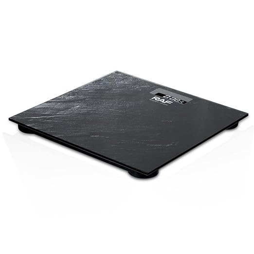 Digital Bathroom Scale with LED Display, Black Marble Pattern, Automatic On/Off Function, 180kg Capacity