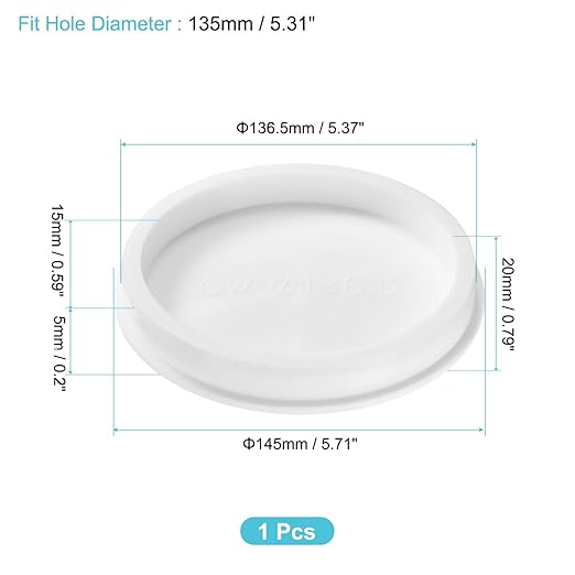uxcell 1Pcs Silicone Hole Plug, Waterproof Round Rubber Stoppers Bottle Seal Plugs Tube Pipe End Caps for 135mm/5.31" Hole for Bathtub Bottle, White