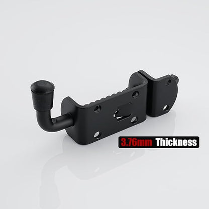 JQK Spring Loaded Barrel Bolt Latch, Heavy Duty 304 Stainless Steel Thickened 3mm Door Lock, 6.3 Inch Black, HSB410-BK-P2