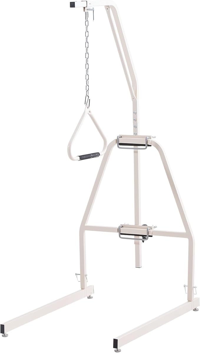 VEVOR Trapeze Bar for Bed Mobility, Bed Trapeze with Clamps and Floor Stand, 250LBS Weight Capacity Pull Up Assist for Elderly, Patients & Disabled, Suitable for Home Care, Hospital, Nursing Home