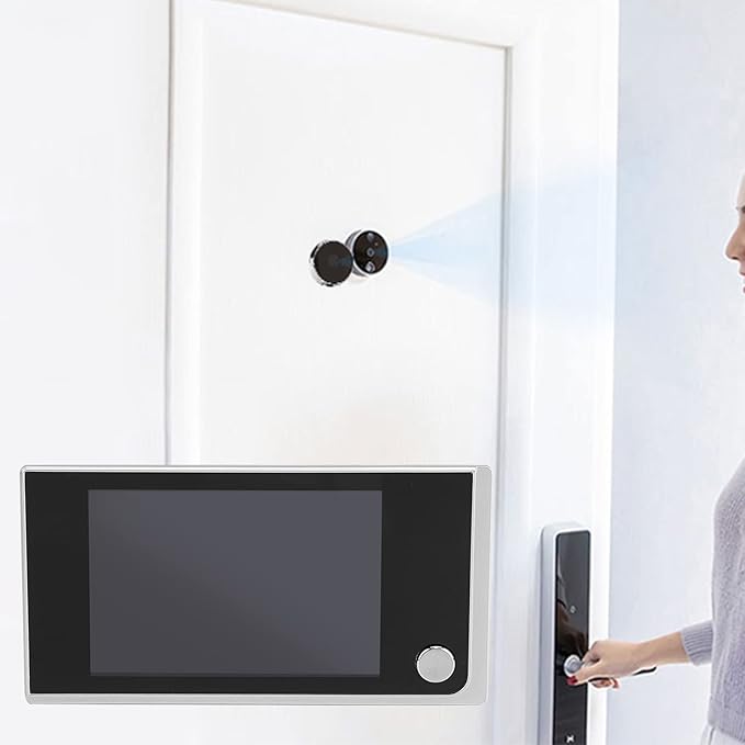 3.5 Inch Door Peephole Camera, HD Digital Peephole Door Viewer, Low Power High Resolution Door Eye Hole Camera for Outdoor Security Monitoring (No Need to Transmit Radio)