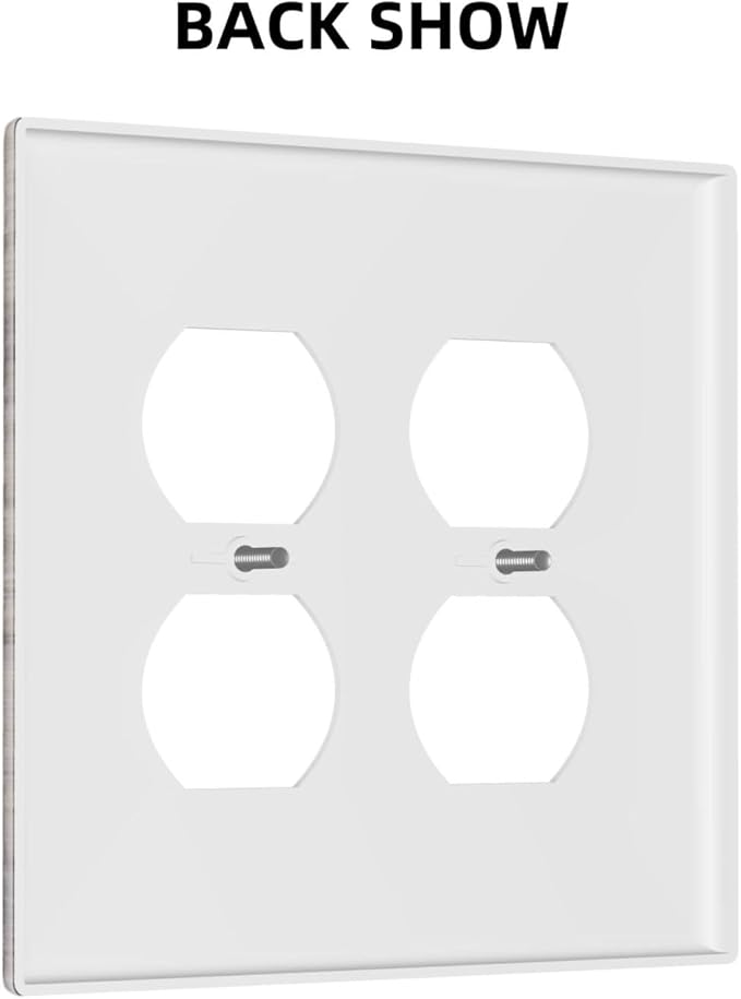 Outlet Covers Rustic Dark Grey Wood Retro Country Wooden 2 Gang Double Duplex Decorative Light Switch Covers Electrical Wallplates Socket Faceplate for Farmhouse Cabin Decor