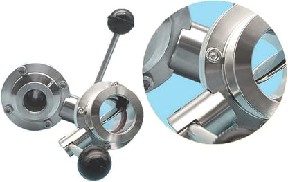 SHERICH KF25 Vacuum Butterfly Valve, Stainless Steel 304 Three-clamp Butterfly Valve with Handle and Silicone (KF25)