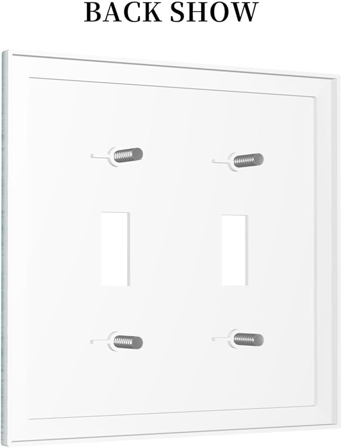 Decorative Light Switch Cover Plate Starfish Teal Wood Board Nautical 2 Gang Outlet Covers Double Toggle Wall Plates for Electrical Outlets Switch Plate Covers Faceplate for Bedroom Home Decor