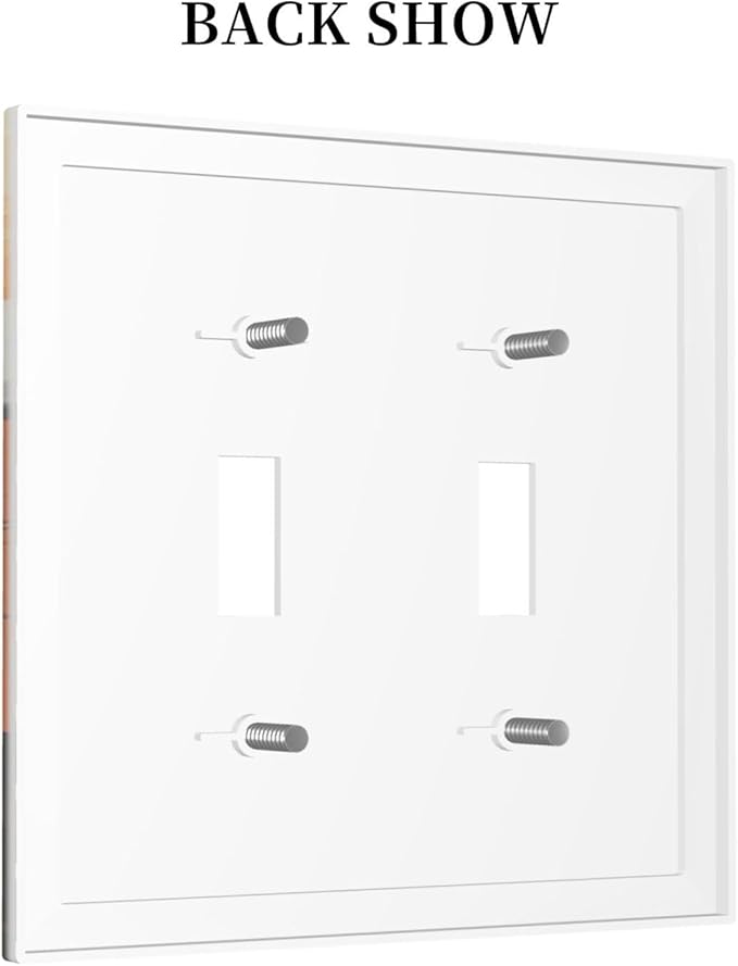 Sun Forest Deer Snow Mountain River Decorative Switch Plates 2 Gang Double Toggle Outlet Light Switch Cover Wall Plate Electrical Faceplate For Bed Room Living Room Decor