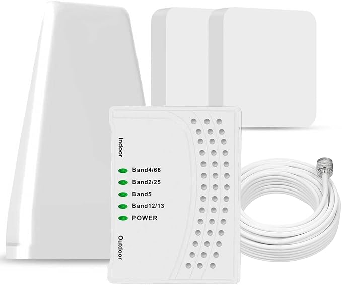 Cell Phone Booster for Home, Up to 7000Sq. Ft,Cell Phone Signal Booster for Rural Area with 2 Indoor Panel Antennas,Boosts 5G 4G LTE for Home (Dark White)