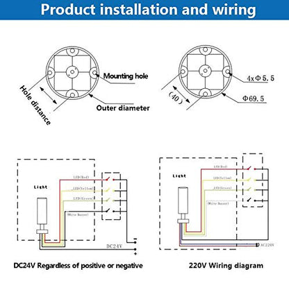 Led Warning Lamp Aluminum Led 3 Color Indicator Light 3W 110-220V Workshop Machine Signal Buzzer Stack Tower Light Alarm (110V)