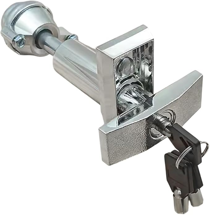 Zinc Alloy T-Type Cabinet Lock for Vending Machines,Water Dispensers Car Wash Systems,Salt Spray Tested 48H,Anti-Theft Screws,Secure T-Lock with 3 Keys,Silver