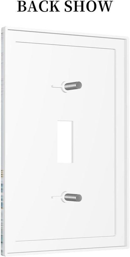 Decorative Light Switch Cover The Great Wave Off Kanagawa With Sakura 1 Gang Single Toggle Device Electrical Faceplate Switchplates Decorator Outlet Wall Plate for Bedroom Bathroom Decor