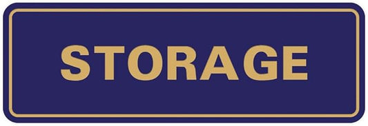 Standard STORAGE Door/Wall Sign - Blue/Gold - Medium (1 Pack)