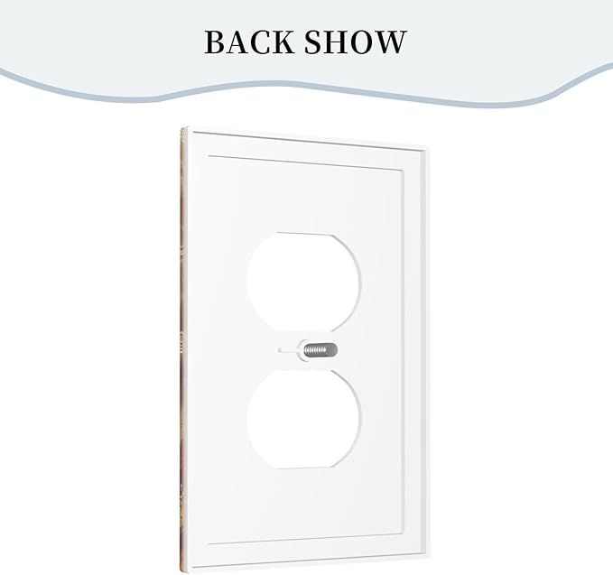 Decorative Outlet Covers Golden Leaf Red Peony Flowers Floral 1 Gang Duplex Light Switch Cover Plate Wall Plates for Electrical Outlets Switchplate Faceplate for Home Decor