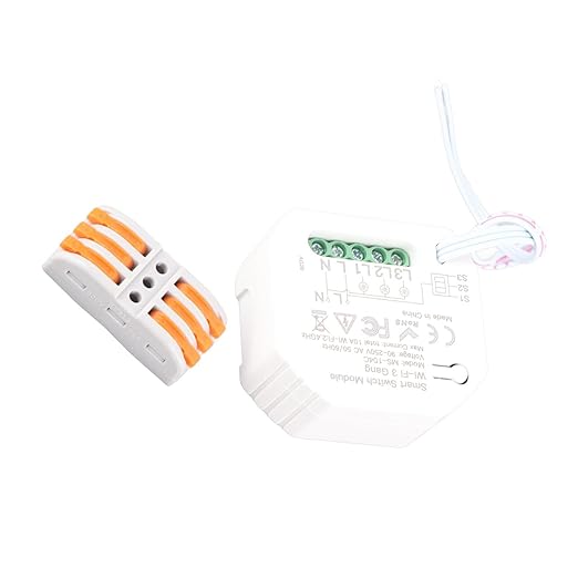 3 Gang Smart Light Switch Module with Voice and APP Control for Home Automation Compatible with Smart Speakers and Dimmer Systems
