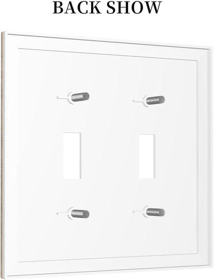 Decorative Switch Plates Vintage Rustic Wood Color Brown Wood Grain 2 Gang Double Toggle Wall Plate Outlet Light Switch Cover Electrical Faceplate for Farmhouse Cabin Decor