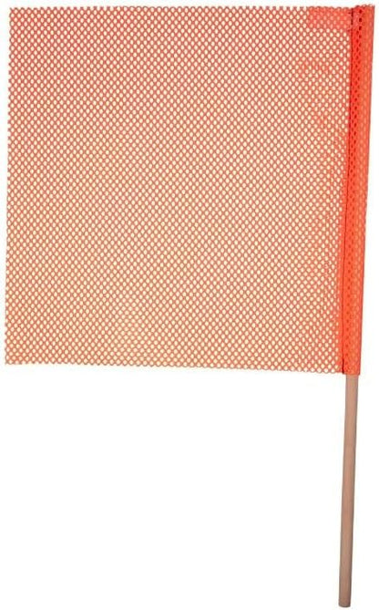 Mytee Products (8 Pack) 18"x18" Orange Safety Flags for Truck Loads w/Dowel - DOT Compliant Jersey Mesh Warning Flags on Stick for Oversize Wide Load, Construction, Road Traffic, Pedestrian Signs