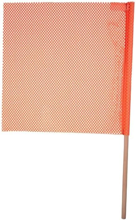 Mytee Products (4 Pack) 18"x18" Orange Safety Flags for Truck Loads w/Dowel - DOT Compliant Jersey Mesh Warning Flags on Stick for Oversize Wide Load, Construction, Road Traffic, Pedestrian Signs