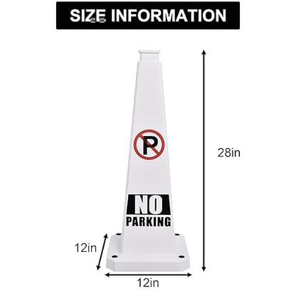 OrangeStar 3-Pack 28" No Parking Cones, Large 4-Sided Traffic Cones with Heavy Rubber Base for Parking Lot Control, Safety, Driveway | Indoor Outdoor Use