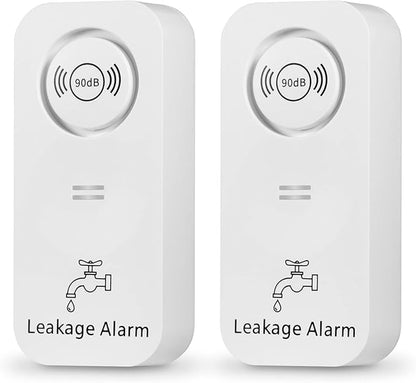 90dB Loud Water Leak Detector, 2 Pack Wireless Alarm with 3 Probes for Kitchen Bathroom Basement, Easy Installation Floor & Pipe Drip Sensor