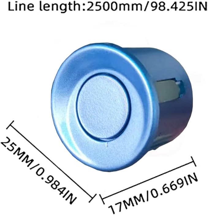 New Features Forward and Reverse Parking sensors, Option to Measure Distance in inches, bidirectional Display Option, and Customizable Digital Direction 18 Color Probes to Choose from(Light Blue)