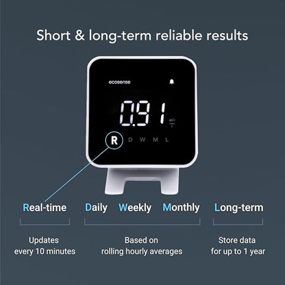 Ecosense EB100 EcoBlu, Home Radon Detector, Capture & Display Results Every 10 Minutes, Short & Long-Term Continuous Monitoring, Easy to Use