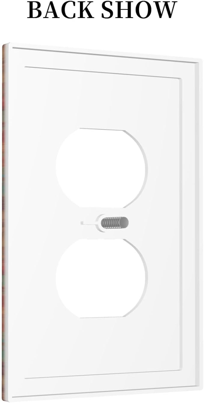 Decorative Outlet Covers Native American African Afro 1 Gang Duplex Light Switch Cover Plate Unique Wall Plate Electrical Switch Plate Covers for Home Bedroom Decor（2 Pack）