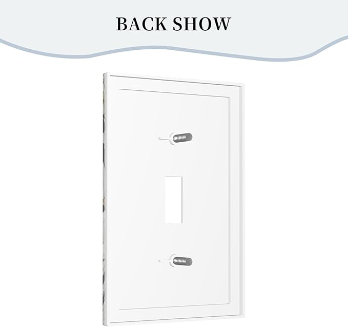 Decorative Light Switch Cover Rusitc White Flowers Country Floral Farmhouse Single Toggle Switchplate 1 Gang Wall Plate Switchcover Decora Light Switch Plate for Home Decor
