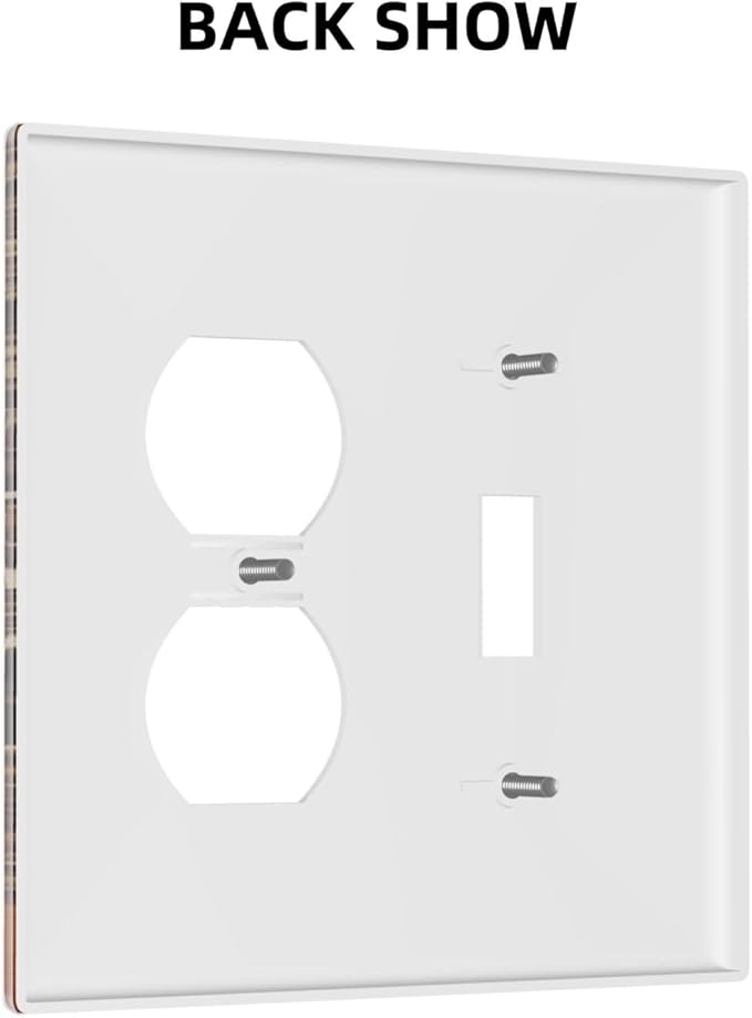 Decorative Outlet Covers Vintage Coffee Beans Leaf Cup 2 Gang Wall Plate Cover Single Toggle Duplex Combo Two Switch Light Switch Cover Plate Jumbo Dual GFCI Faceplate