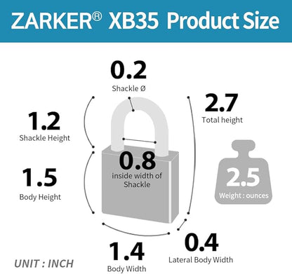 XB35 8-Digit Push Button Combination Padlock, 4 Digit Locking Mechanism, (2-Pack, Emerald)