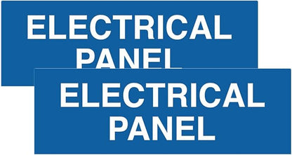 All Quality Basic Electrical Panel Sign - Fire Regulation Safety Compliance Sign - Blue - Medium (2 Pack)