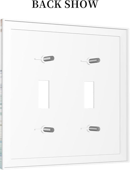 Sea Turtle Ocean Starfish Fish Coral Pearl Decorative Switch Plates 2 Gang Double Toggle Outlet Light Switch Cover Wall Plate Electrical Faceplate for Bathroom Kids Room Decor