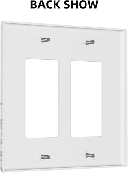 Decorative Outlet Covers Beige Skech Plant Leaves Flowers 2 Gang Wall Plate Double Rocker Two Switch Wall Cover Plate Light Switch Cover Plate Faceplate for Country Bedroom Home Decor