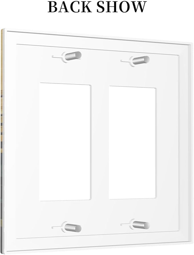 Abstract Minimalist Floral Botanical Boho Flower Outlet Covers Light Switch Cover Plate 2 Gang Double Rocker Wall Plates Decorative Switch Plates Plug Cover Electrical GFCI Receptacle 4.9 X 5 IN