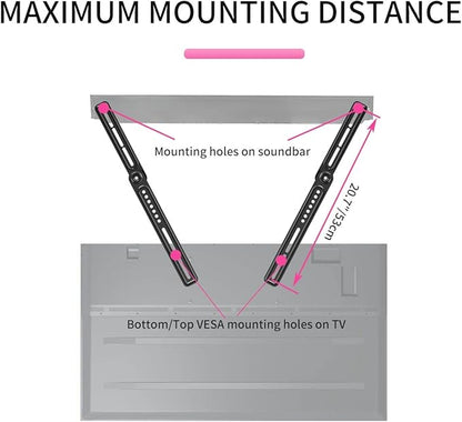 Universal Sound Bar Mount Bracket for Above/Under TV, Fits 23-65 Inch TVs, up to 22 lbs by XINLEI SBR301